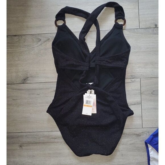 Jessica Simpson sparkling fabricShining Star O-Ring One-Piece women's Swimsuit - Picture 7 of 16